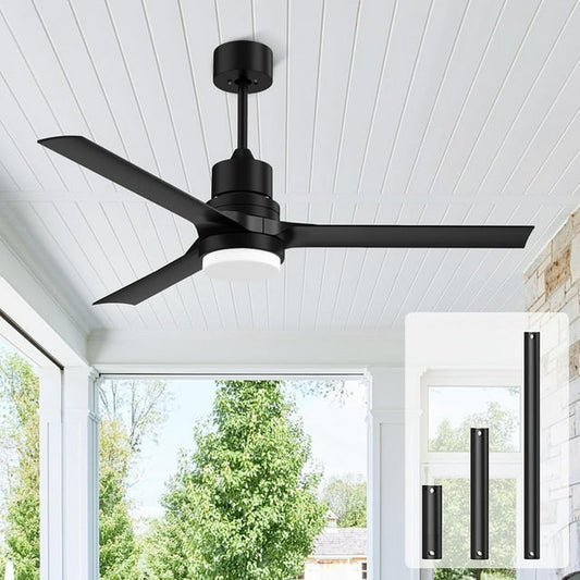 SKEVEN Ceiling Fans with Lights and Remote, 52 Inch Ceiling Fan with 6 Speed Outdoor Fan with Lights for Patio Farmhouse Bedroom Indoor Outdoor