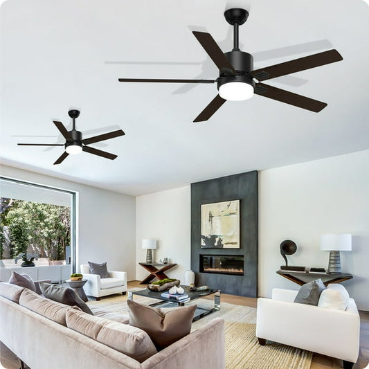 SKEVEN Ceiling Fans with Lights and Remote, 60 inch Outdoor Ceiling Fan with Remote, Modern Fan with Lights for Patio Farmhouse Bedroom